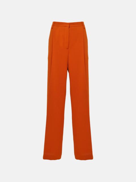 High-rise crêpe straight pants