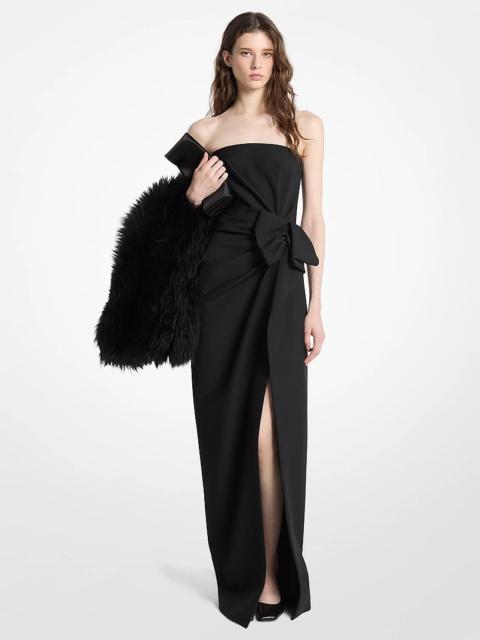 MICHAEL KORS COLLECTION Wool Broadcloth Origami Strapless Dress