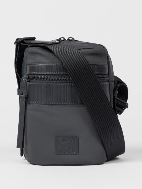 Paul Smith Slate Grey 'Shadow Stripe' Trim Flight Bag