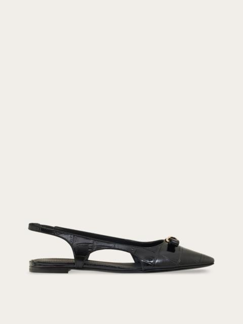 Slingback ballet flat with mini bow