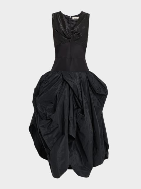 CHRISTOPHER JOHN ROGERS Draped Bustier Sleeveless Maxi Dress