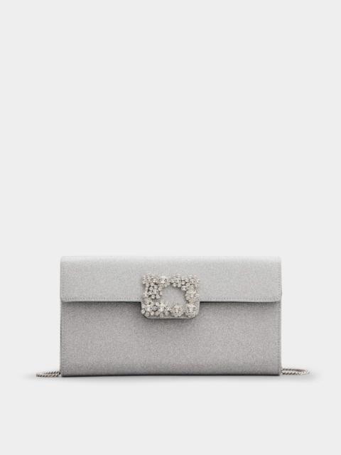 Roger Vivier Flower Strass Buckle Clutch in Fabrics