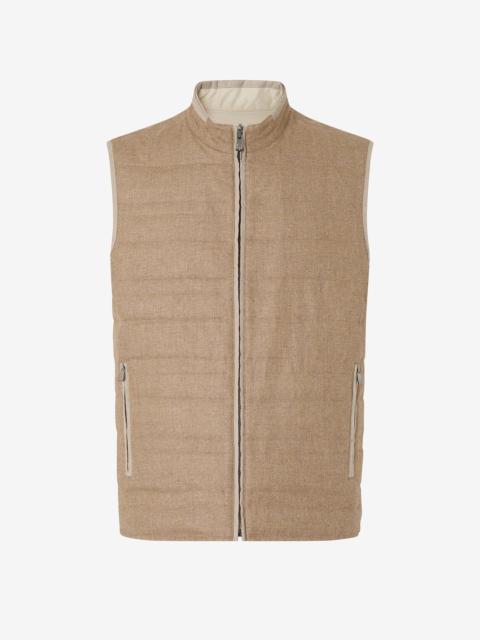 CORNELIANI Beige reversible padded gilet