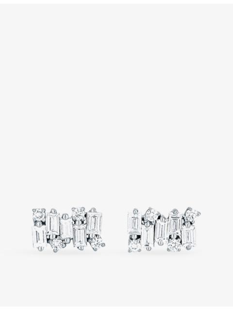 SUZANNE KALAN Fireworks 18ct white-gold and 0.5ct diamond earrings