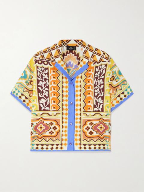 Etro Printed silk-twill shirt Yellow