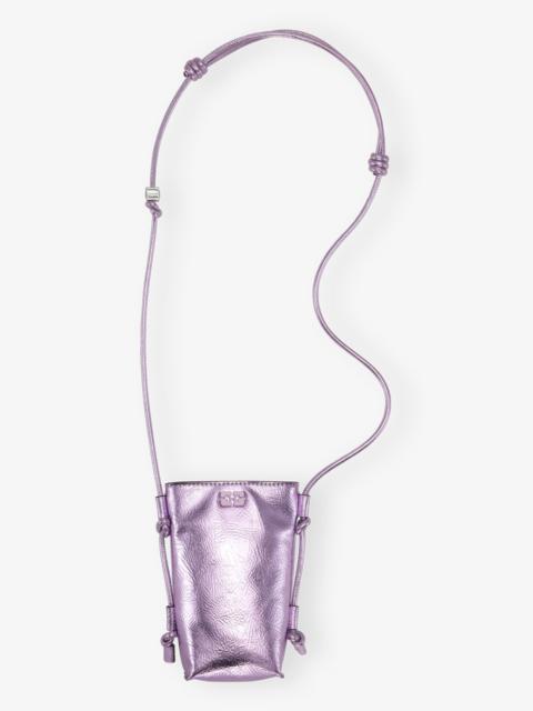 GANNI PINK METALLIC GANNI BOU CROSSBODY BAG
