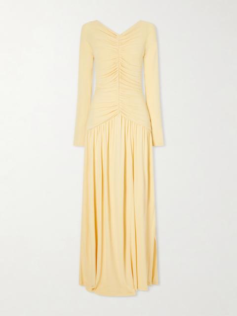 Alaa DRAPED DRESS IN RHINESTONE JERSEY - AA9R2553X063A-995 | REVERSIBLE