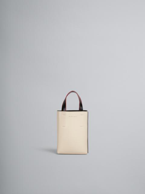 MUSEO NANO BAG IN BEIGE AND PINK SHINY LEATHER