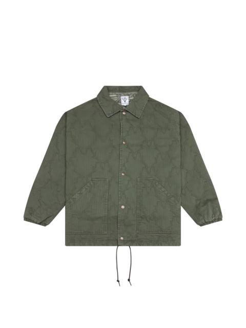South2 West8 skull-quilting herringbone jacket