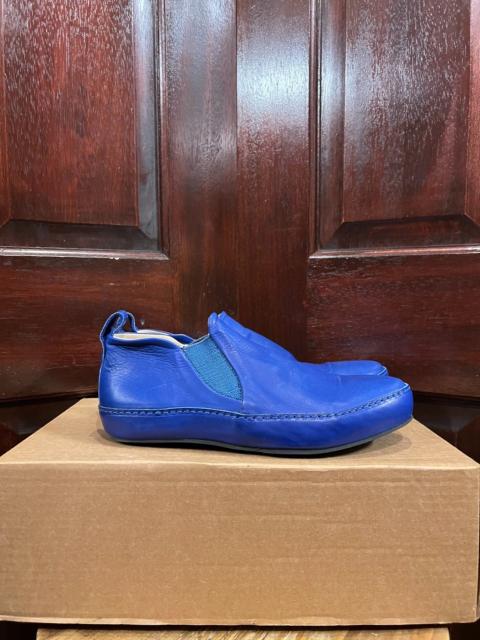 M.A+ M.A+ Sodalite Blue Slip-On Vacchetta Leather Loafers