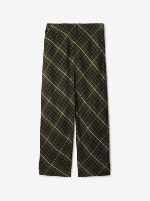 Burberry Check Linen Tailored Trousers