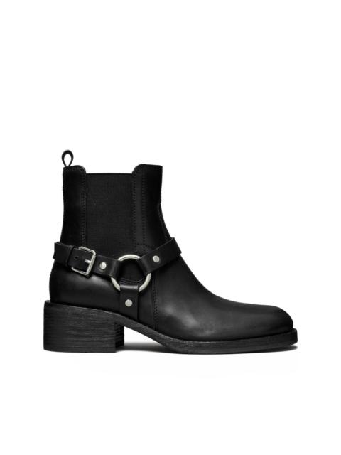 TORY BURCH buckle-strap ring-detail ankle boots