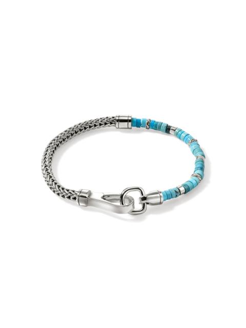Heishi Chain Bracelet, Sterling Silver, Hardstones