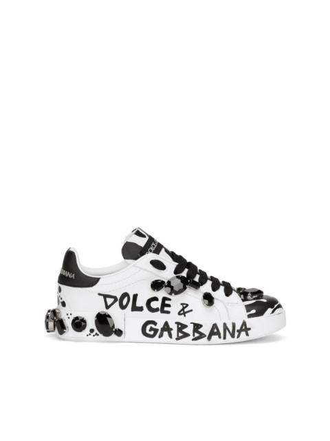 all-over logo-print low-top sneakers