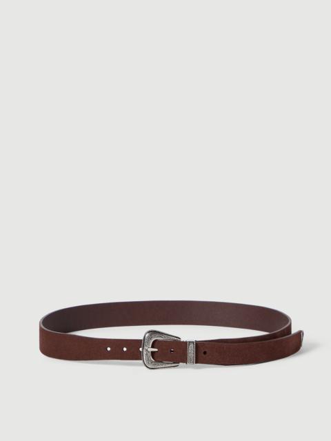 Brunello Cucinelli Reversed leather belt with tip