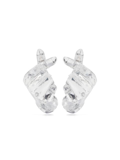 Y/Project hand-shaped transparent earrings