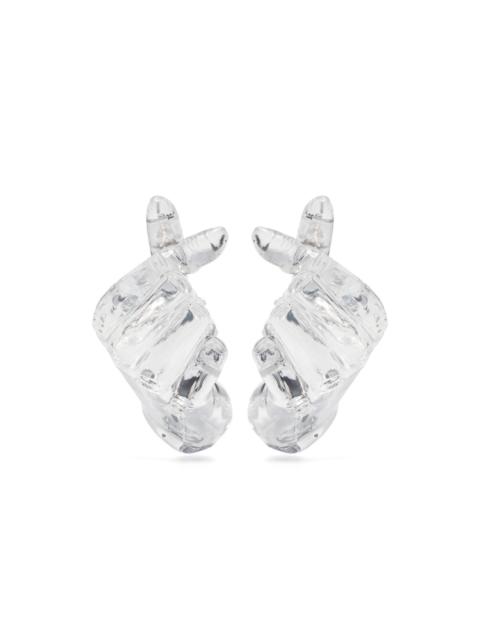 hand-shaped transparent earrings