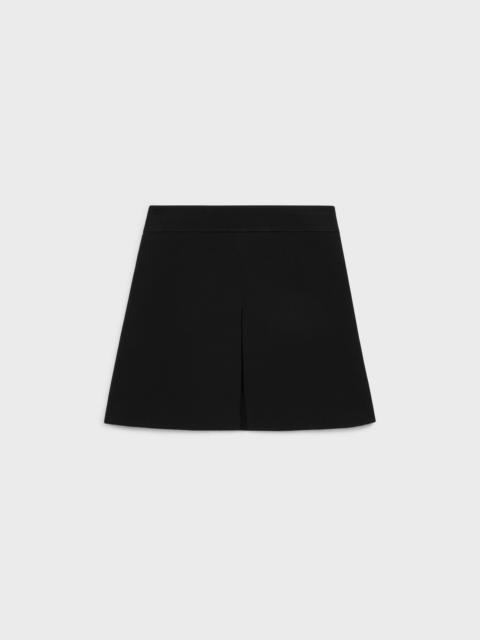 CELINE trapeze mini skirt in gauffered double wool