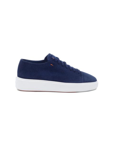 Santoni Women’s blue suede sneaker