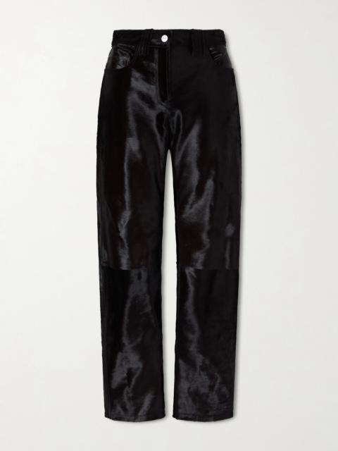 KHAITE Callum Calf Hair Straight-leg Pants