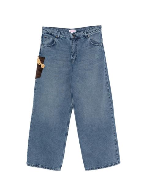 CHARLES JEFFREY LOVERBOY crochet-trumpet jeans