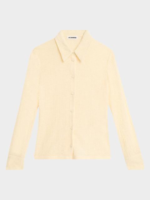 Jil Sander Openwork Cotton Knit Shirt
