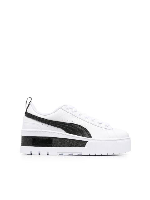 PUMA colour-block calf-leather trainers