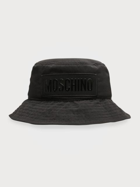 Moschino Men's Tonal Logo Nylon Bucket Hat