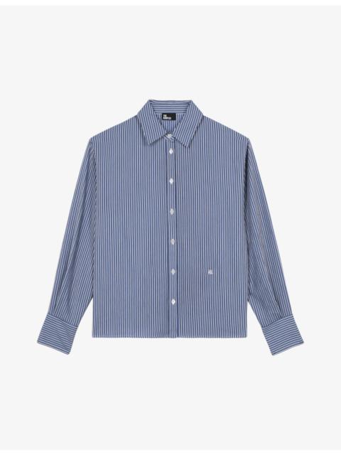 The Kooples Stripe straight-cut woven shirt