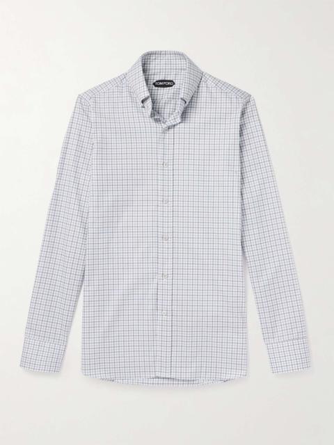 Slim-Fit Button-Down Collar Checked Cotton Shirt