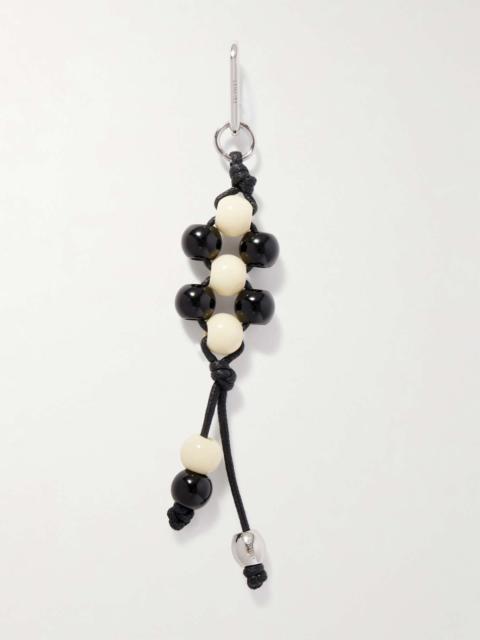 Beaded cord keyring Black