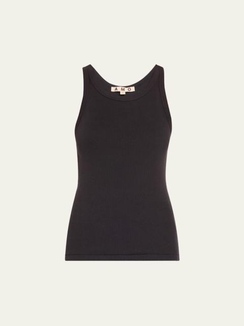 AMO Long Ribbed Cotton Tank Top