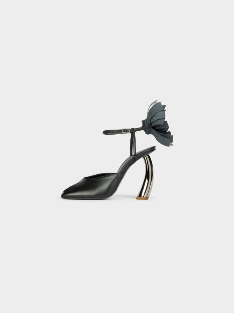 A.W.A.K.E. MODE JUSTINE HIGH HEEL SHOES WITH POM-POMS BLACK SILVER GOLD