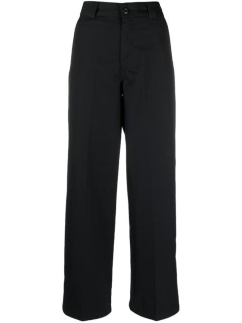 logo-patch pressed-crease trousers