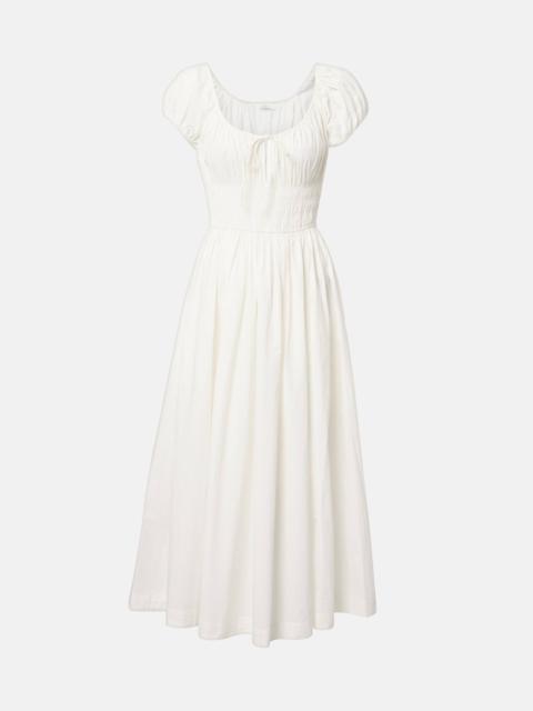 DÔEN Quinn smocked cotton poplin midi dress