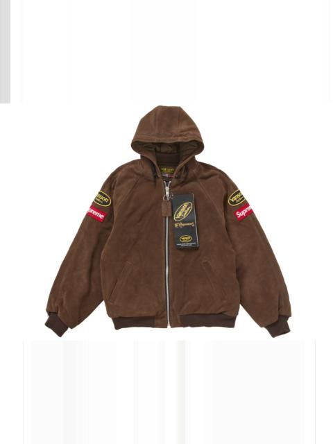 Supreme Vanson Leathers Hooded Work Jacket Suede