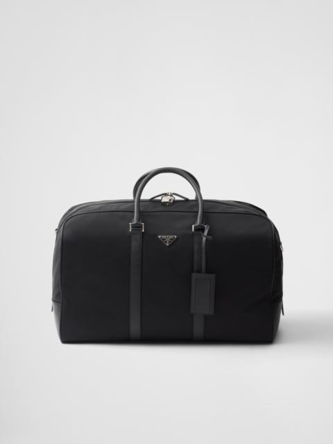 Re-Nylon and Saffiano leather duffel bag