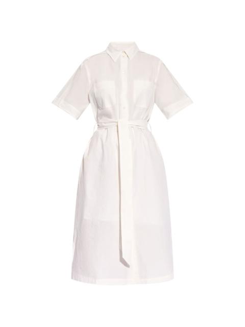 belted cotton shirtdress