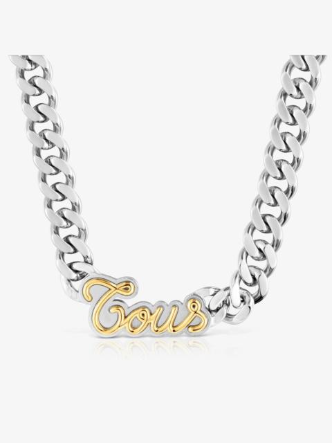 TOUS Two-tone steel curb chain Necklace TOUS Charming