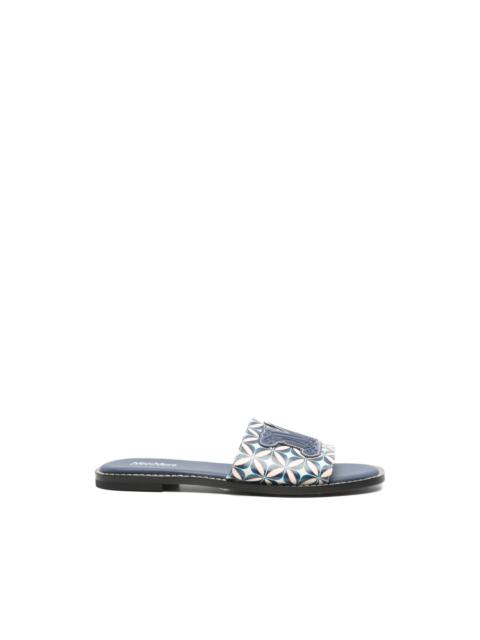 Max Mara geometric-print logo-patch sandals