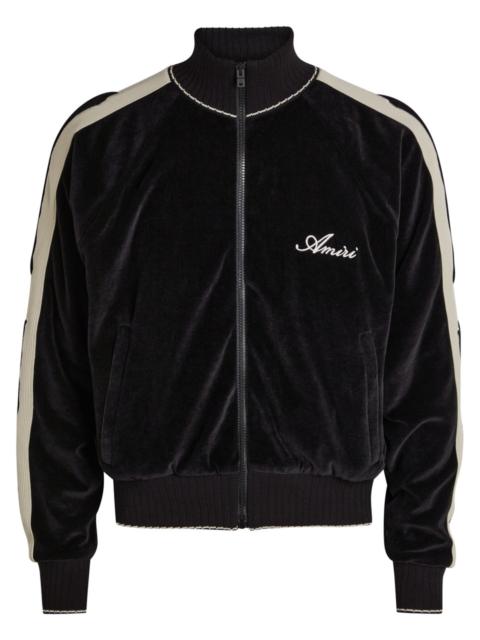 AMIRI Amiri Amiri Bones Appliquéd Velour Track Jacket