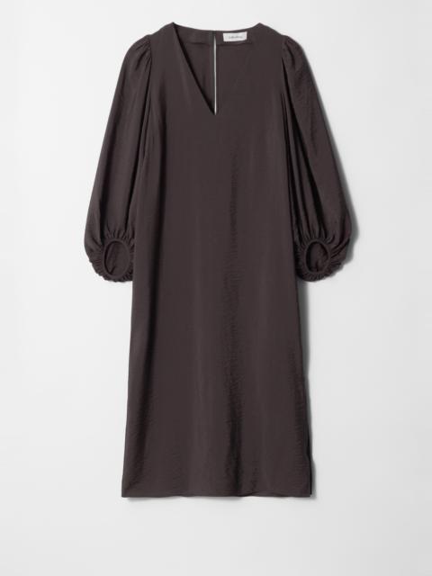 & Other Stories Puff-Sleeve V-Neck Midi Dress