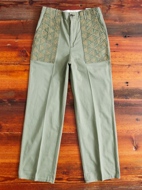 Studio D'Artisan MSP-1014 Tsugihagi Baker Pants in Army Green