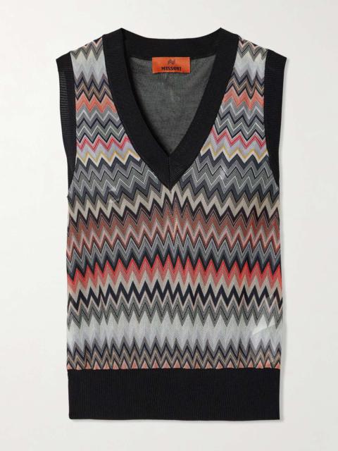 Missoni Crochet-knit and cotton-blend vest