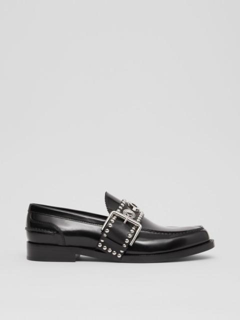 Burberry Logo Detail Buckled Leather Loafers