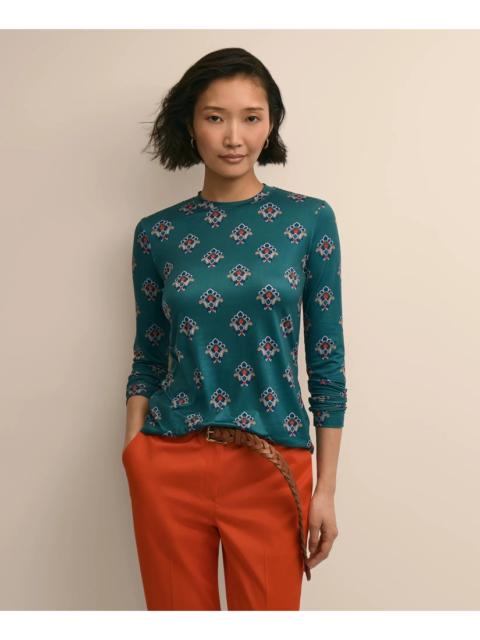 Brooks Brothers Drapey Printed Long-Sleeve T-Shirt