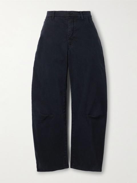 NILI LOTAN Emerson cotton-blend twill tapered pants Navy