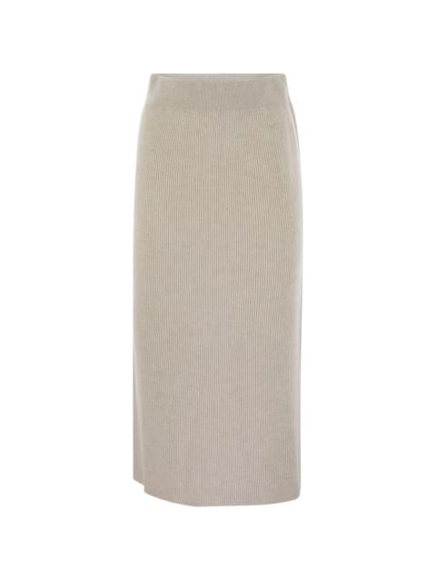 Brunello Cucinelli ribbed midi skirt