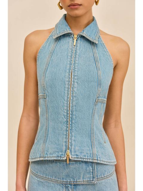 Cult Gaia JILL DENIM TOP