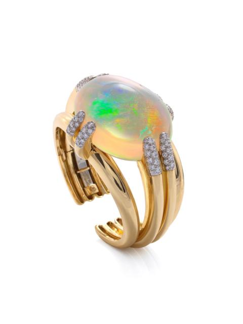 DAVID WEBB Opal Notre Dame Cuff Bracelet